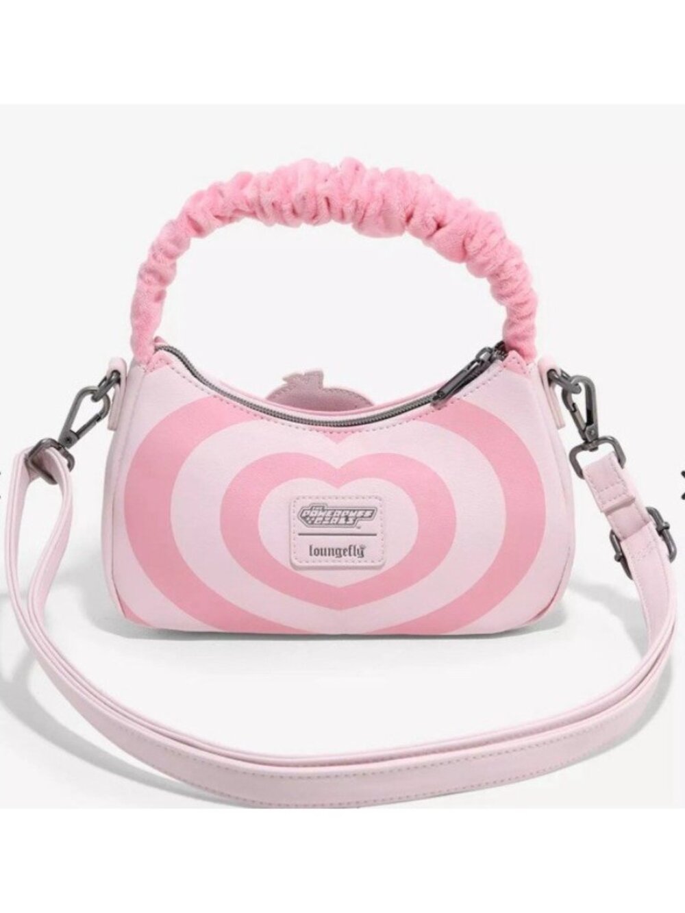 Loungefly The Powerpuff Girls Fuzzy Handle Crossbody Bag Buttercup Blossom Bubbl - Picture 3 of 6